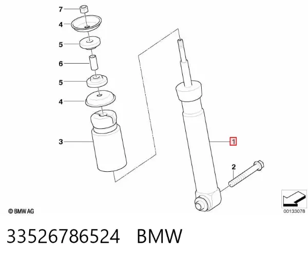 Amortyzator tylny 33526786524 BMW