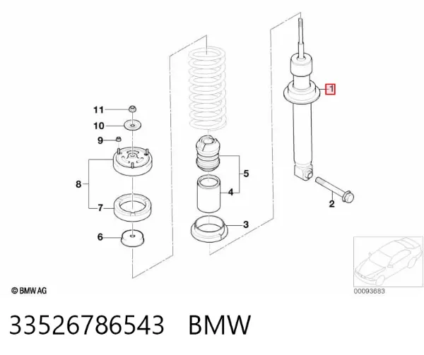 Amortyzator tylny 33526786543 BMW
