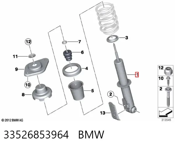 Amortyzator tylny 33526853964 BMW