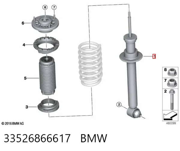 Amortyzator tylny 33526866617 BMW