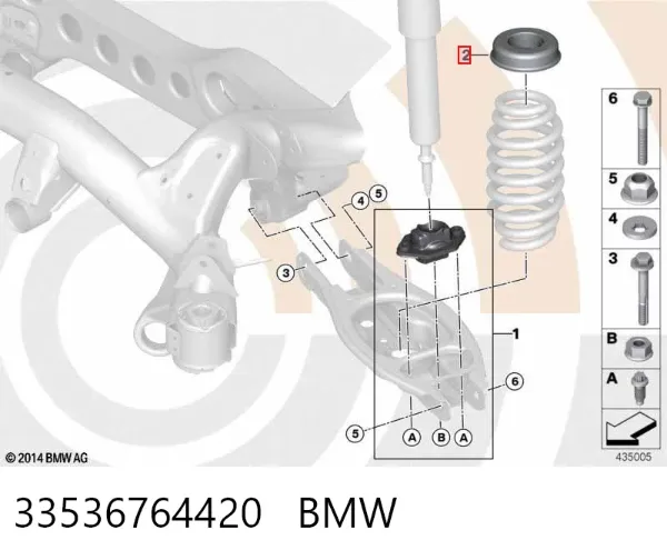 Podkładka (pierścień gumowy) sprężyny tylnej dolny 33536764420 BMW
