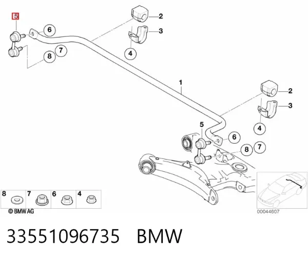 Łącznik stabilizatora tylnego 33551096735 BMW