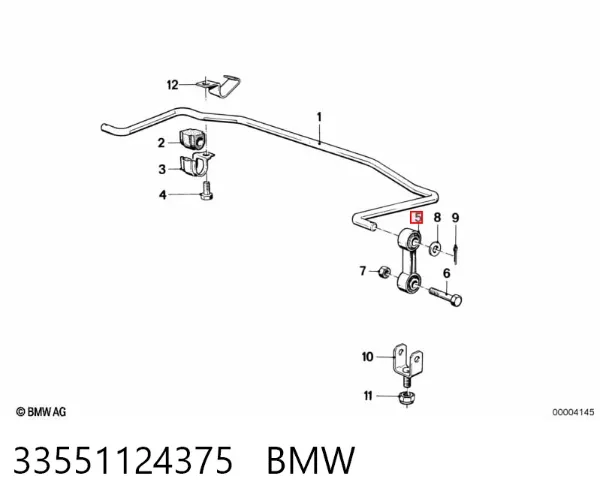 Łącznik stabilizatora tylnego 33551124375 BMW