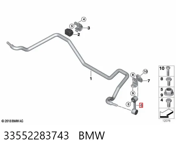 Łącznik stabilizatora tylnego 33552283743 BMW