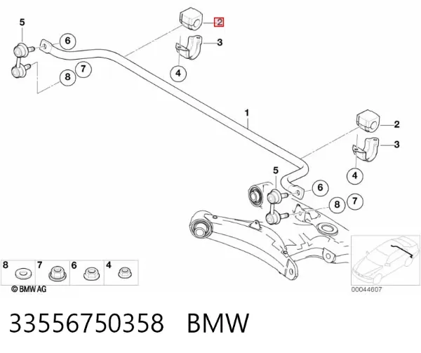 Tuleja stabilizatora tylnego 33556750358 BMW
