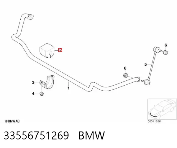 Tuleja stabilizatora przedniego 33556751269 BMW