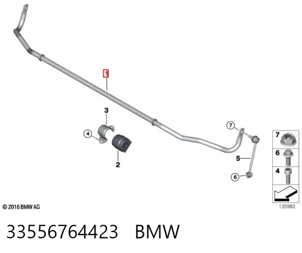 Stabilizator tylny BMW 1 E81