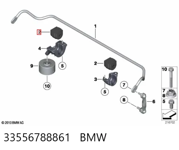 Tuleja stabilizatora tylnego 33556788861 BMW