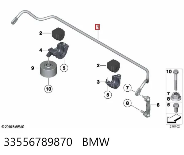 Stabilizator tylny BMW 5 F10