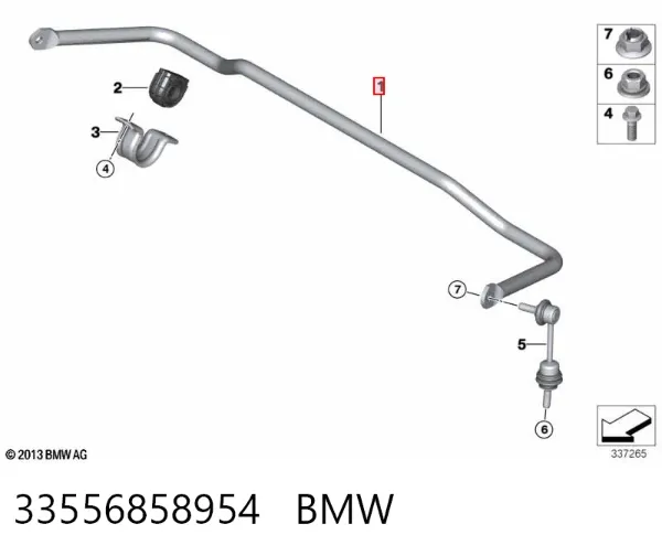 Stabilizator tylny BMW X5 F15, F85