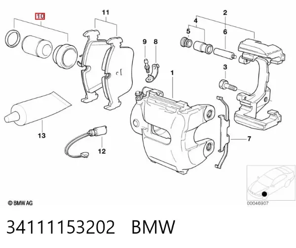Zestaw naprawczy zacisku hamulcowego przedniego 34111153202 BMW