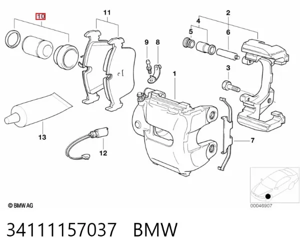 Zestaw naprawczy zacisku hamulcowego przedniego 34111157037 BMW