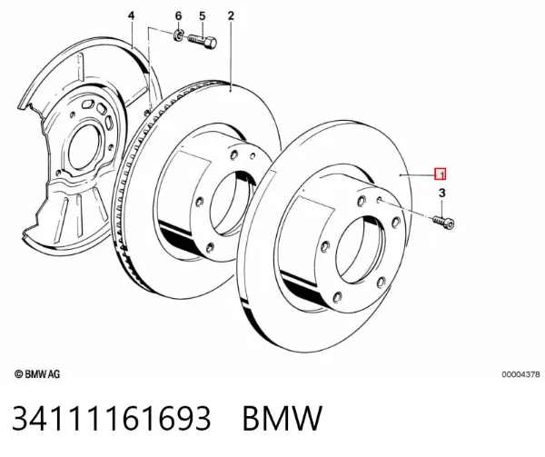 Tarcza hamulcowa przednia 34111161693 BMW