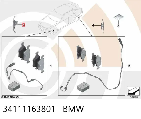 Sprężyna mocująca zacisku 34111163801 BMW
