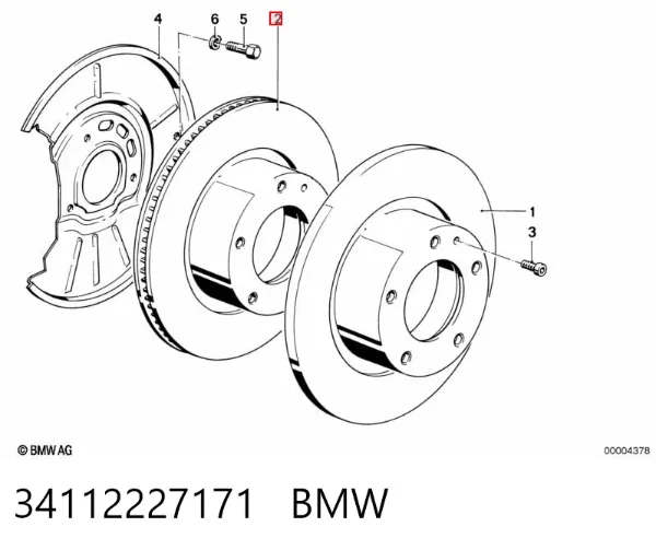 Tarcza hamulcowa przednia 34112227171 BMW