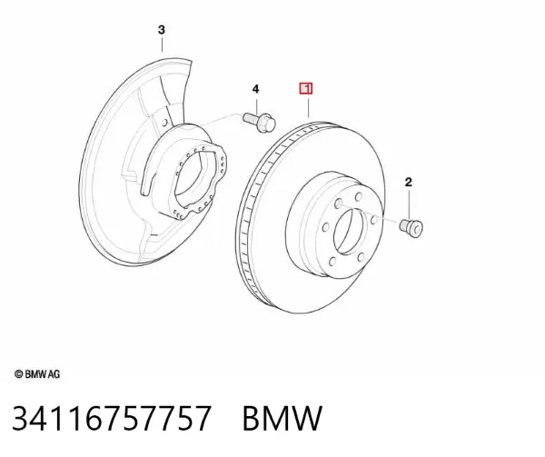 Tarcza hamulcowa przednia 34116757757 BMW