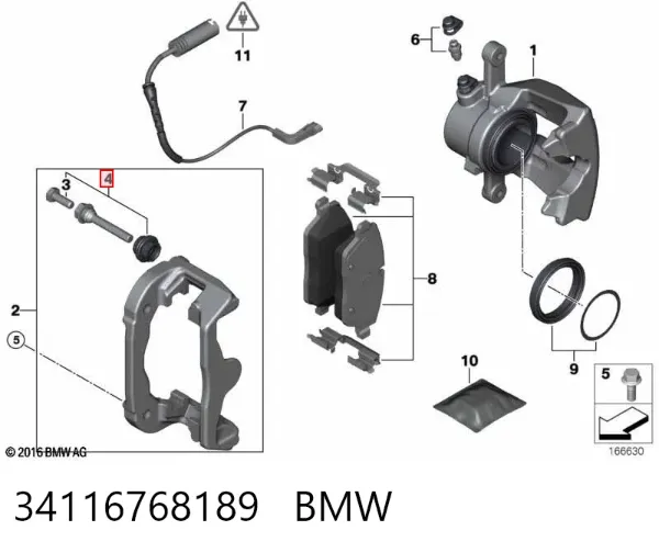 Zestaw naprawczy zacisku hamulcowego tylnego 34116768189 BMW