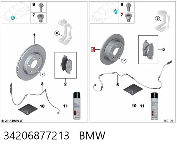 Tarcza hamulcowa tylna 34206877213 BMW