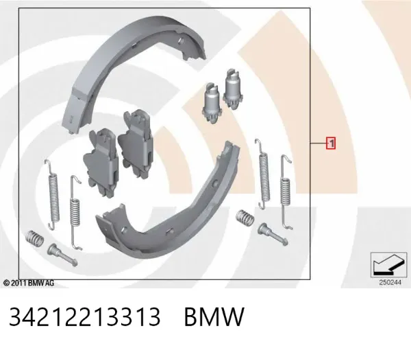 Klocki hamulca ręcznego 34212213313 BMW