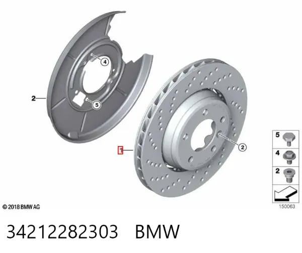 Tarcza hamulcowa tylna 34212282303 BMW