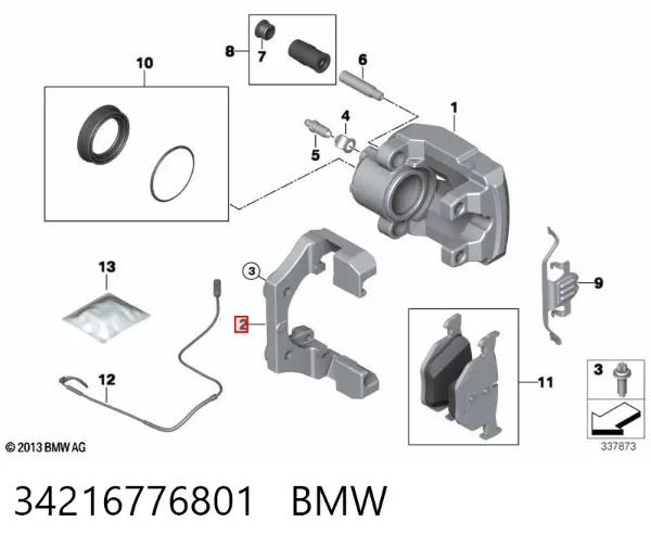 Jarzmo zacisku hamulcowego tylnego 34216776801 BMW