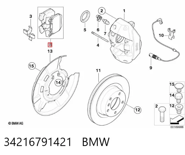 Okładziny (klocki) do hamulców tarczowych tylne 34216791421 BMW