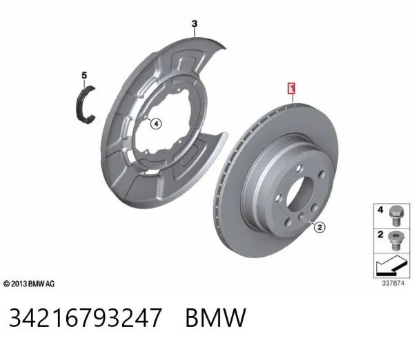 Tarcza hamulcowa tylna 34216793247 BMW