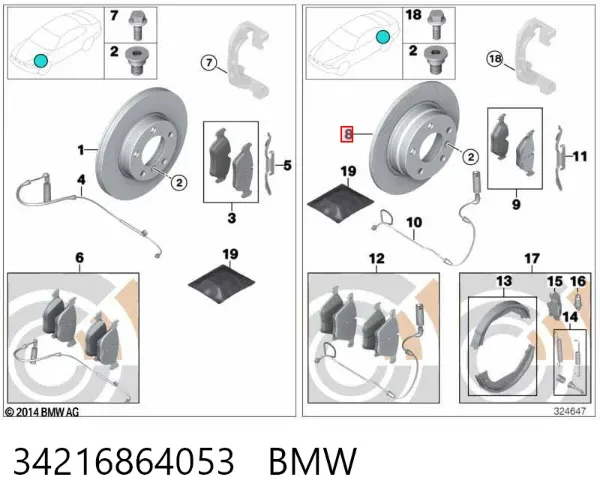 Tarcza hamulcowa tylna 34216864053 BMW
