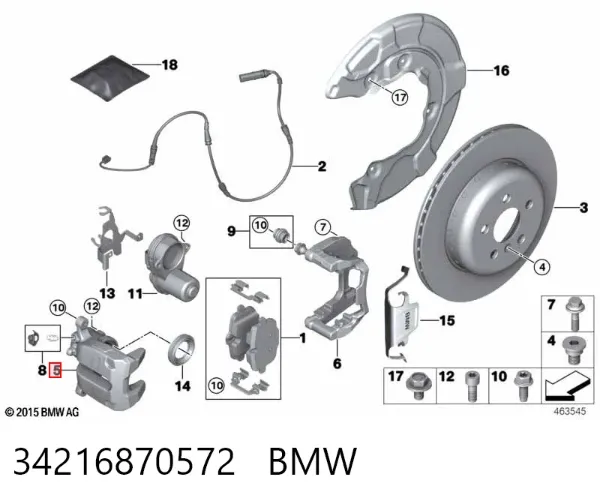 Zacisk hamulcowy tylny prawy BMW 7 G11, G12