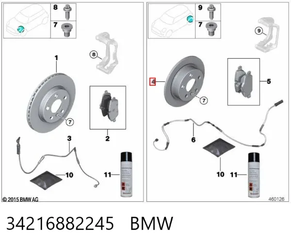 Tarcza hamulcowa tylna 34216882245 BMW