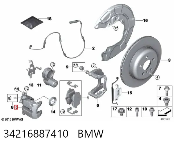 Zacisk hamulcowy tylny prawy BMW X3 G01, F97, G08