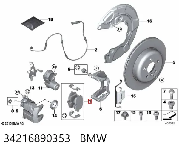 Okładziny (klocki) do hamulców tarczowych tylne 34216890353 BMW