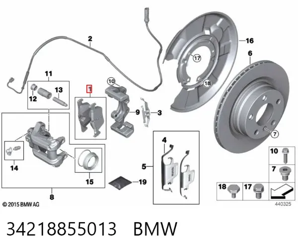 Okładziny (klocki) do hamulców tarczowych tylne 34218855013 BMW