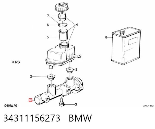 Główny cylinder hamulców 34311156273 BMW