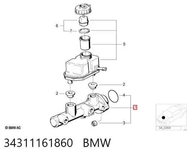 Główny cylinder hamulców 34311161860 BMW