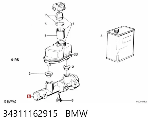 Główny cylinder hamulców 34311162915 BMW