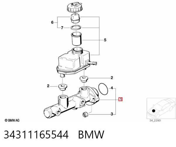 Główny cylinder hamulców 34311165544 BMW