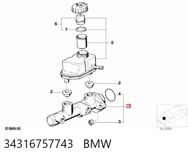 Główny cylinder hamulców 34316757743 BMW
