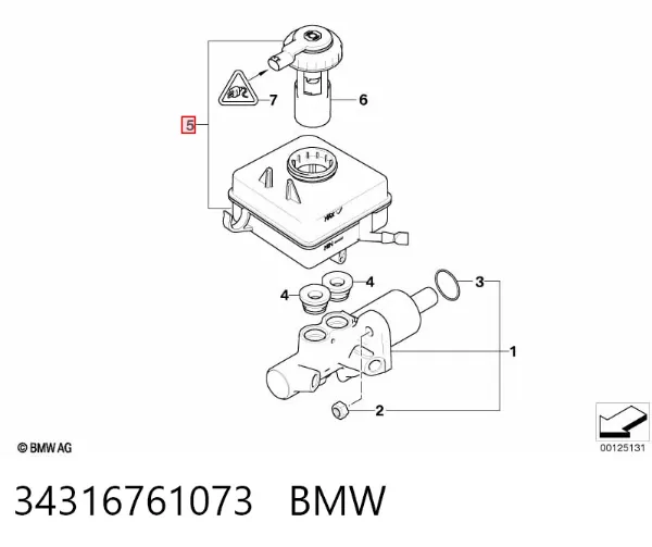 Zbiorniczek głównego cylindra hamulcowego (płynu hamulcowego) BMW 5 E60