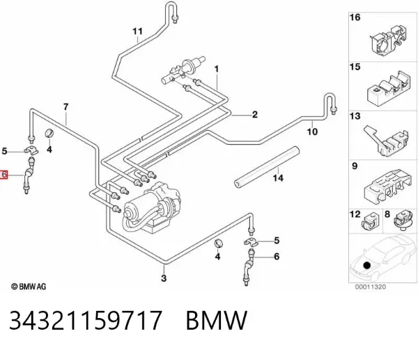 Przewód hamulcowy przedni 34321159717 BMW