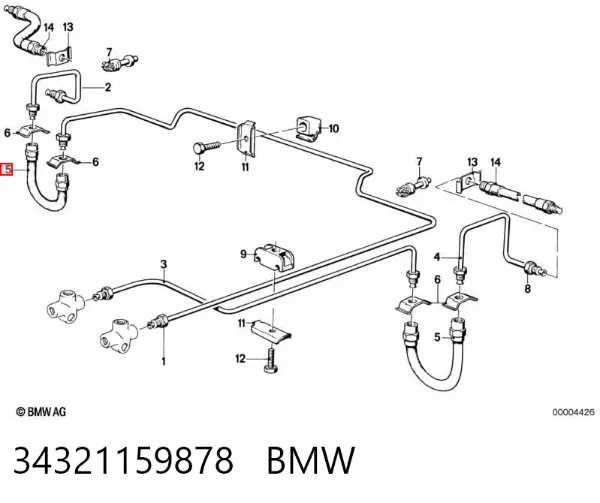 Przewód hamulcowy tylny 34321159878 BMW