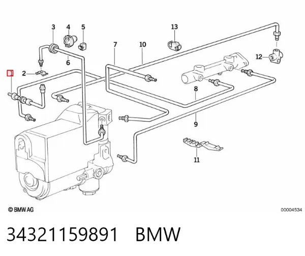 Przewód hamulcowy przedni 34321159891 BMW