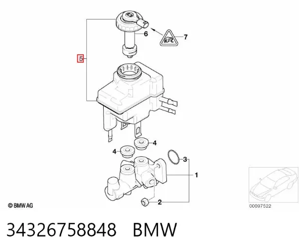 Zbiorniczek głównego cylindra hamulcowego (płynu hamulcowego) BMW 5 E39