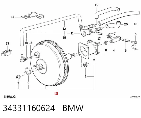 Wzmacniacz próżniowy hamulców BMW 5 E34