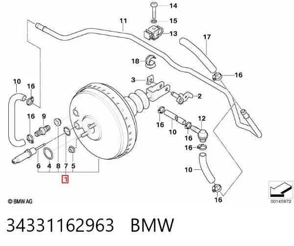 Wzmacniacz próżniowy hamulców BMW 3 E36