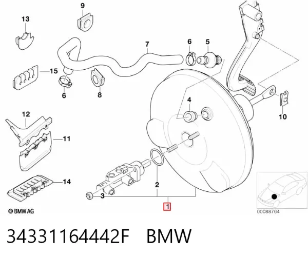 Wzmacniacz próżniowy hamulców 34331164442F BMW