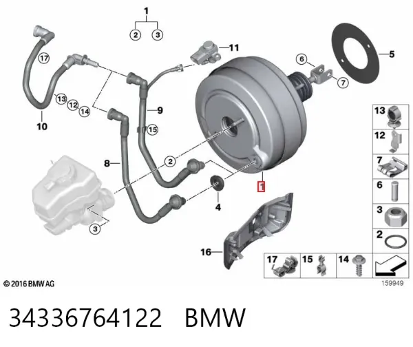 Wzmacniacz próżniowy hamulców 34336764122 BMW