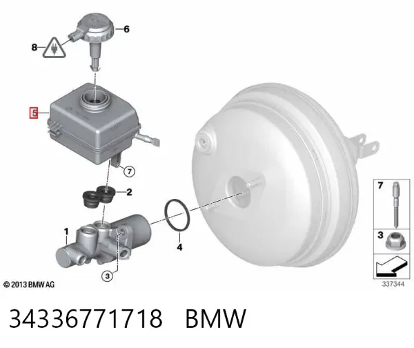 Zbiorniczek głównego cylindra hamulcowego (płynu hamulcowego) BMW X5 F15, F85