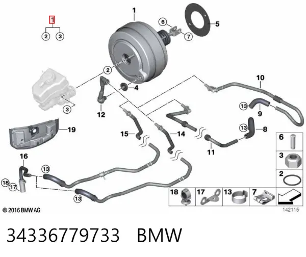 Wzmacniacz próżniowy hamulców 34336779733 BMW