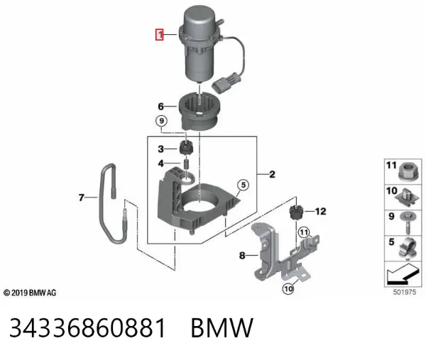 Pompa podciśnienia 34336860881 BMW